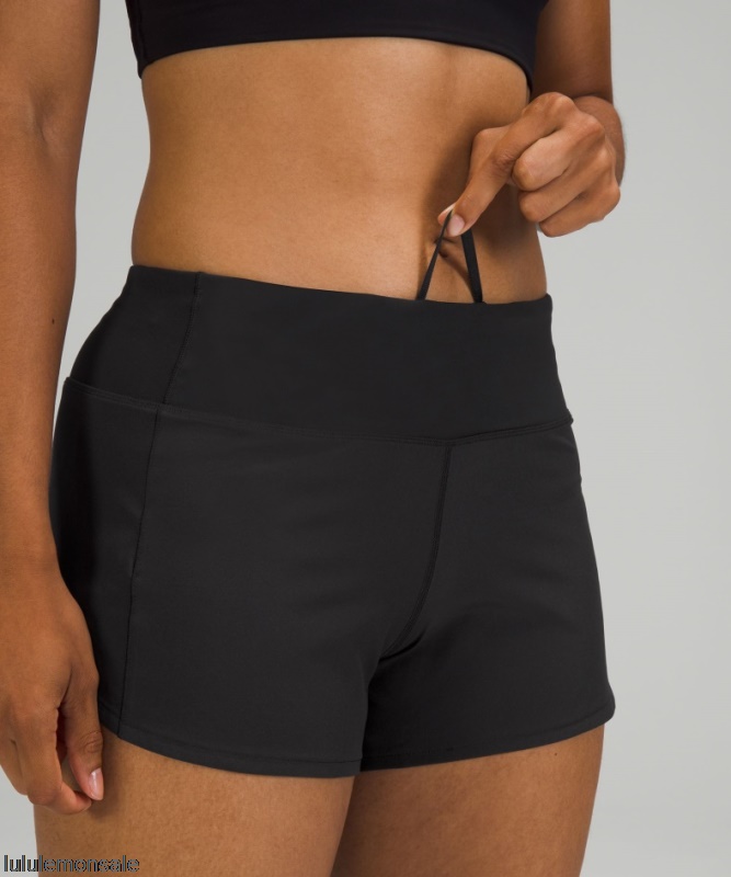 Lululemon Damen DELULU365 | Schwarz Beschleunigen Mittelhohe Gefütterte Kurze 4